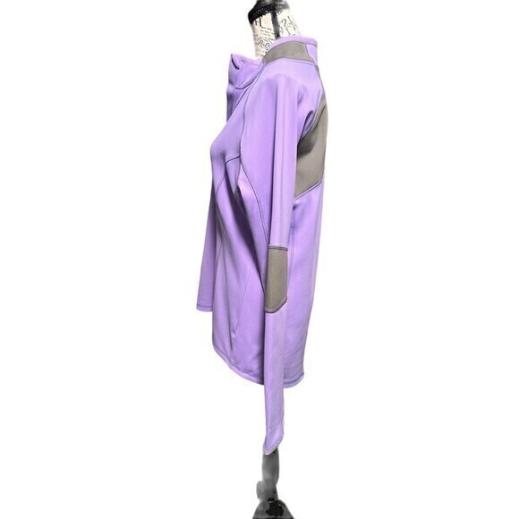 Athleta large long‎ sleeve 3/4 Front Zip, Lavender ￼front Zip Pocket Hi … - Picture 3 of 8